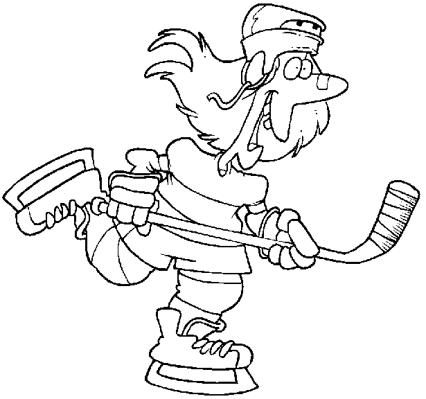 Coloriage D'Un Joueur De Hockey Sur La Patinoire - Hockey à imprimer