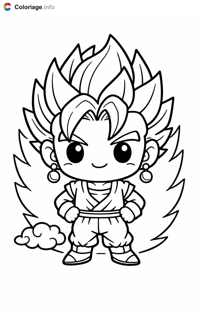 Coloriage Vegeto dans Dragon Ball Z - Dragon Ball Z (DBZ) à imprimer