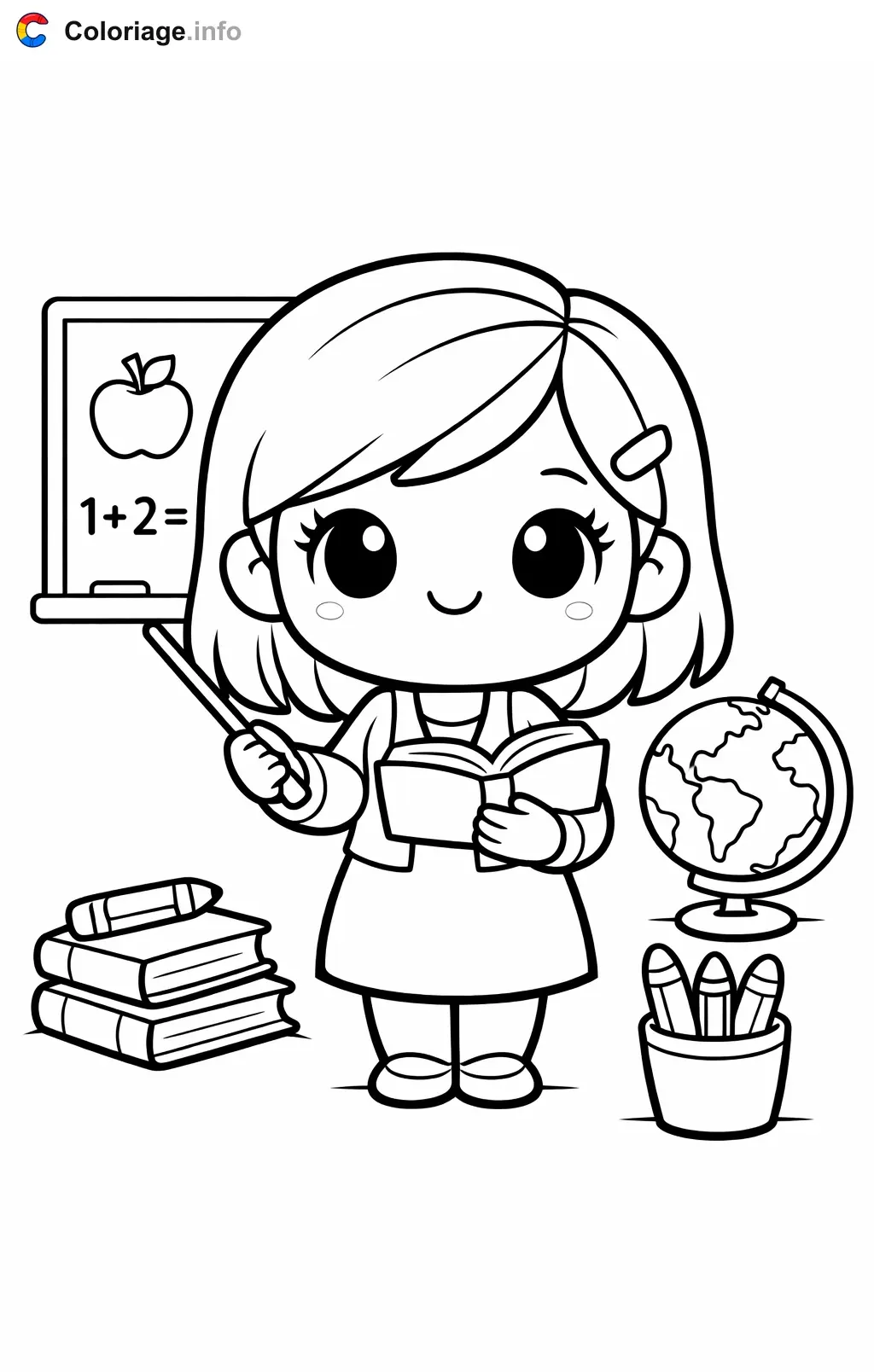 Teacher at Work coloring page to print