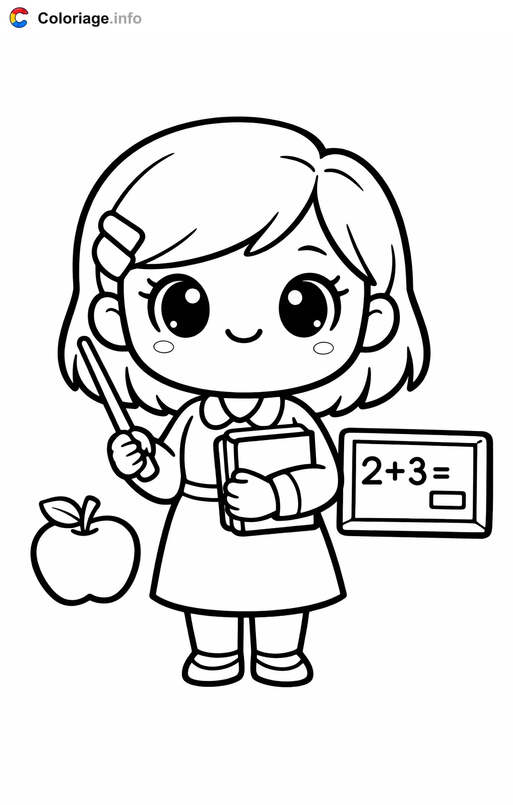 Teacher with a Tool coloring page to print