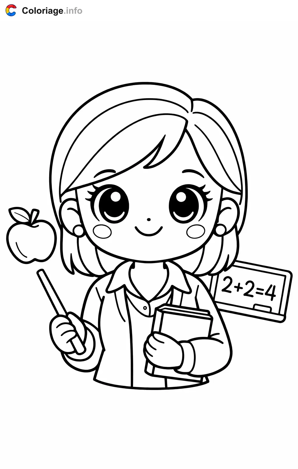 Teacher Portrait coloring page to print