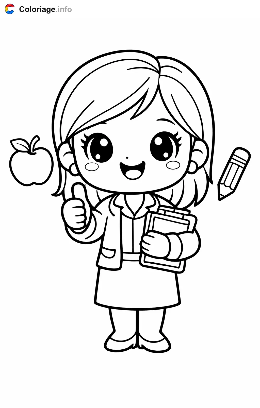 Teacher Giving a Thumbs Up coloring page to print