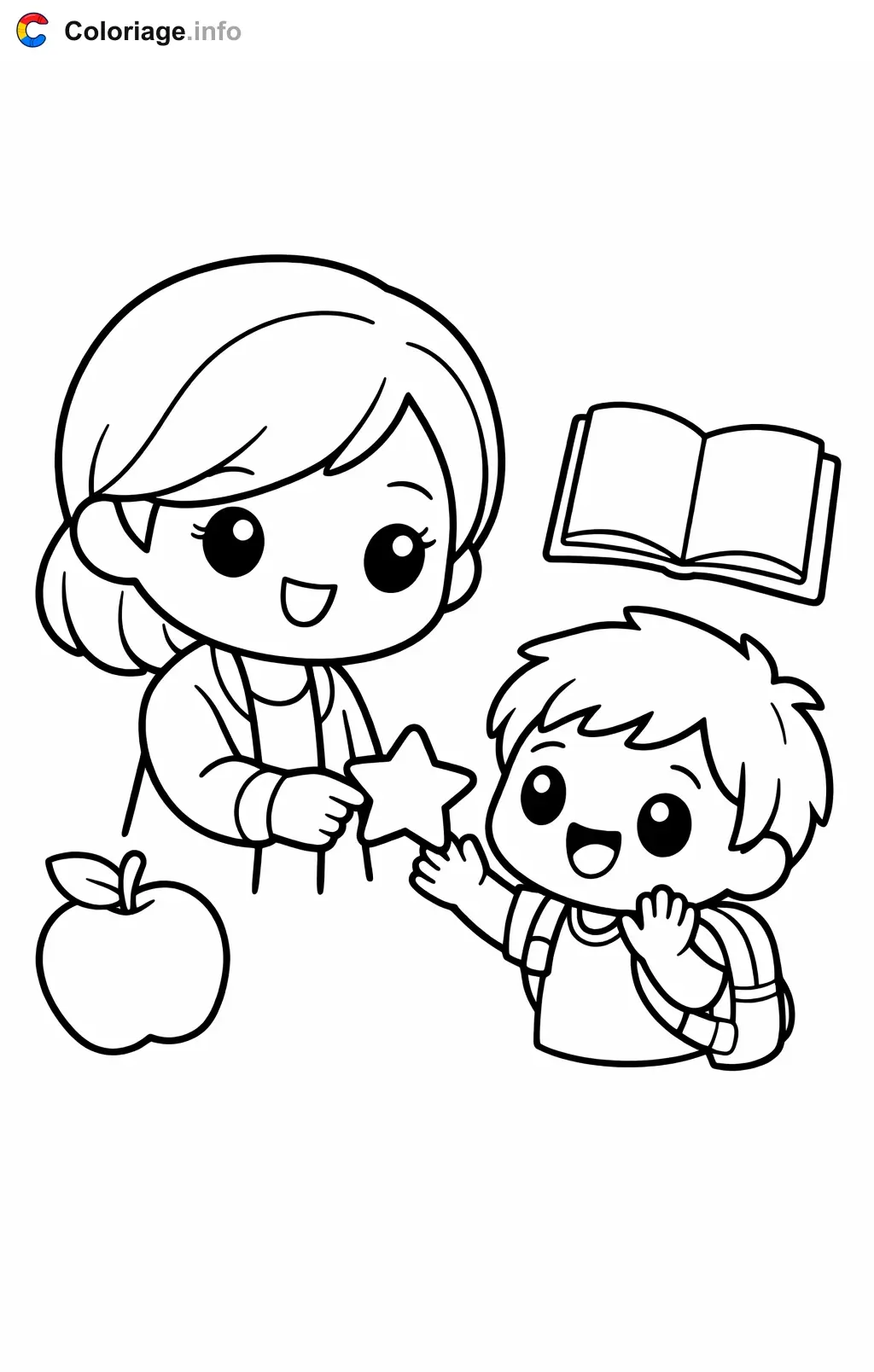 Teacher Giving a Great Grade coloring page to print
