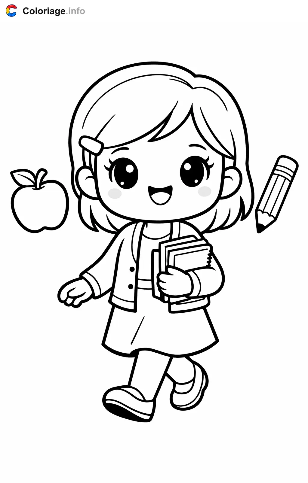 Teacher Walking coloring page to print
