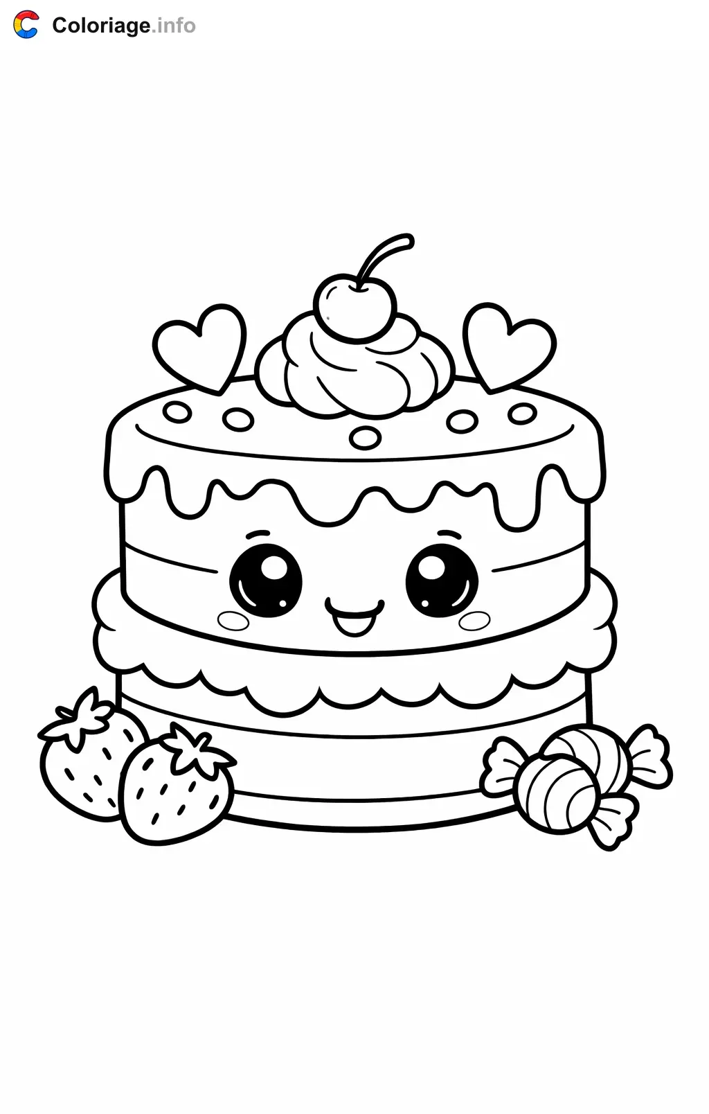 Coloriage Gâteau classique - Gâteau à imprimer