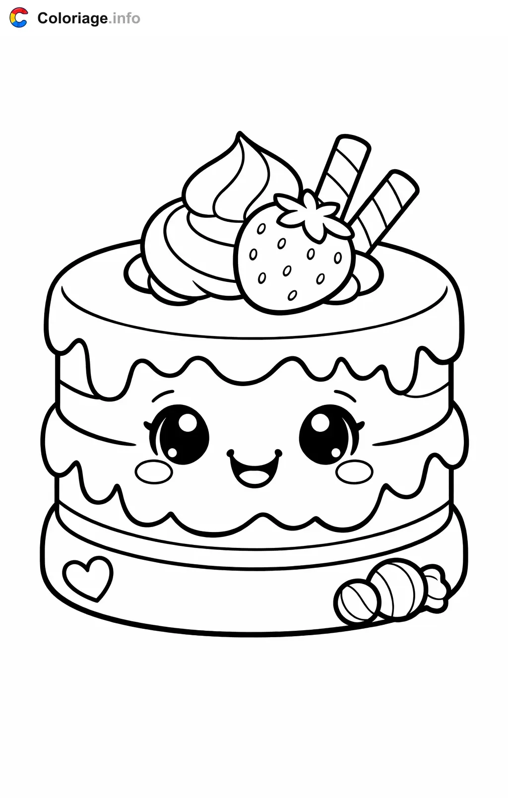 Coloriage Gâteau grand format - Gâteau à imprimer