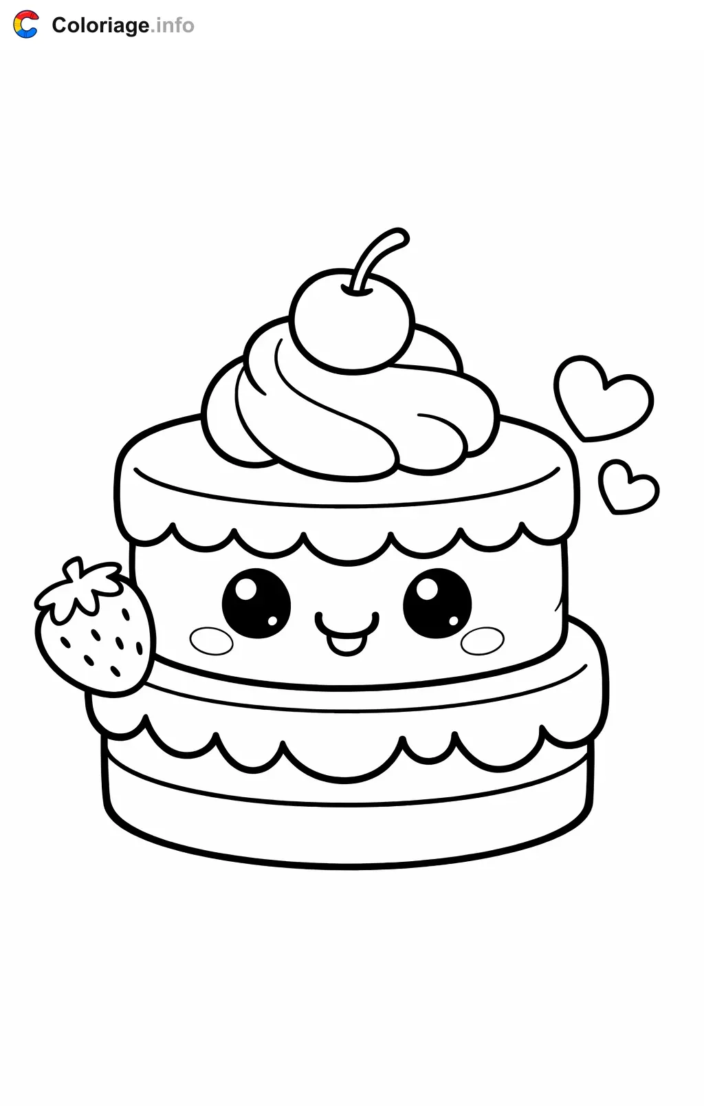 Coloriage Gâteau simple - Gâteau à imprimer