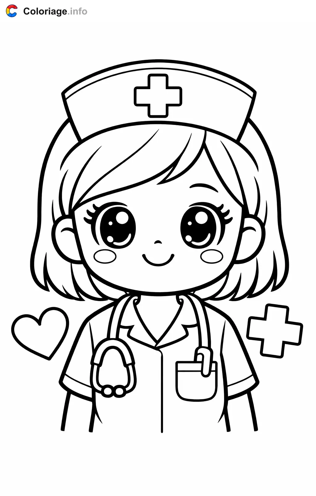 Nurse Portrait coloring page to print