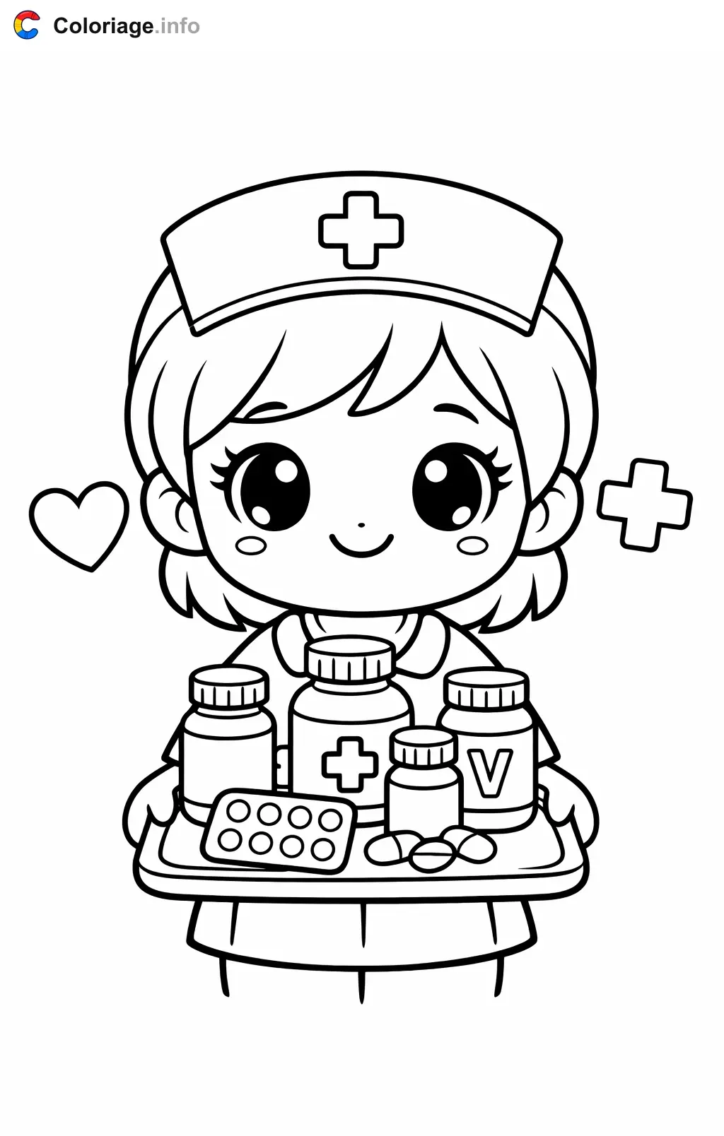 Nurse Delivering Medication coloring page to print
