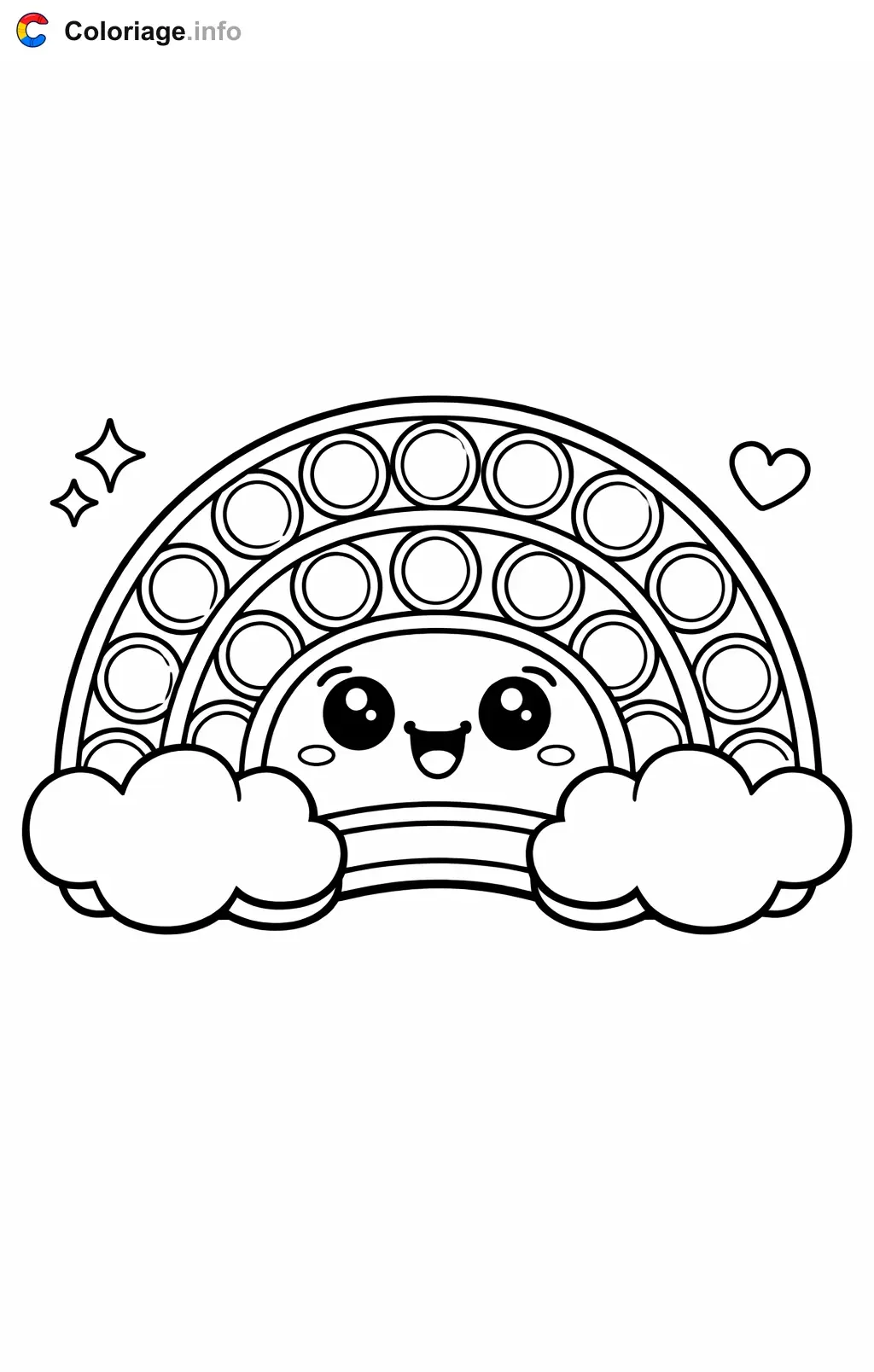 Coloriage Pop it en forme d'arc-en-ciel - Pop it à imprimer