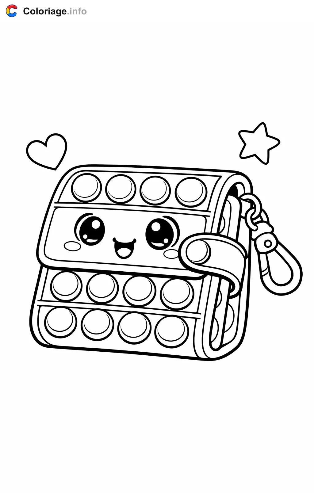 Coloriage Pop it en porte-clés pliable - Pop it à imprimer