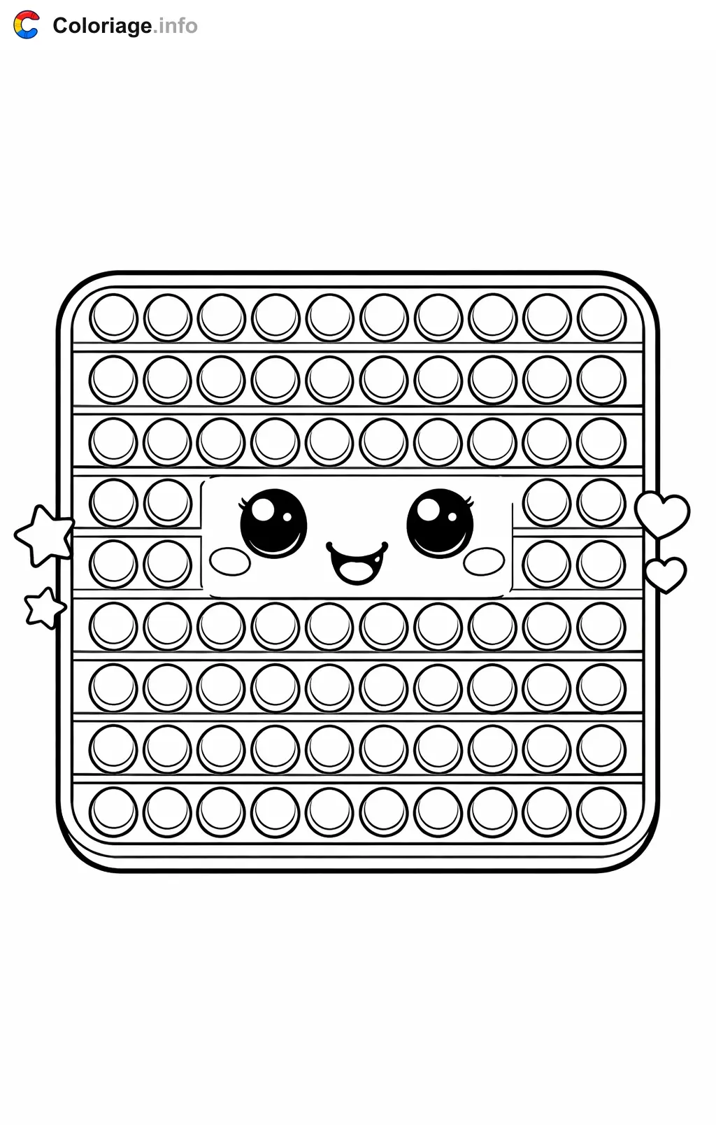 Coloriage Pop it tapis géant à bulles - Pop it à imprimer