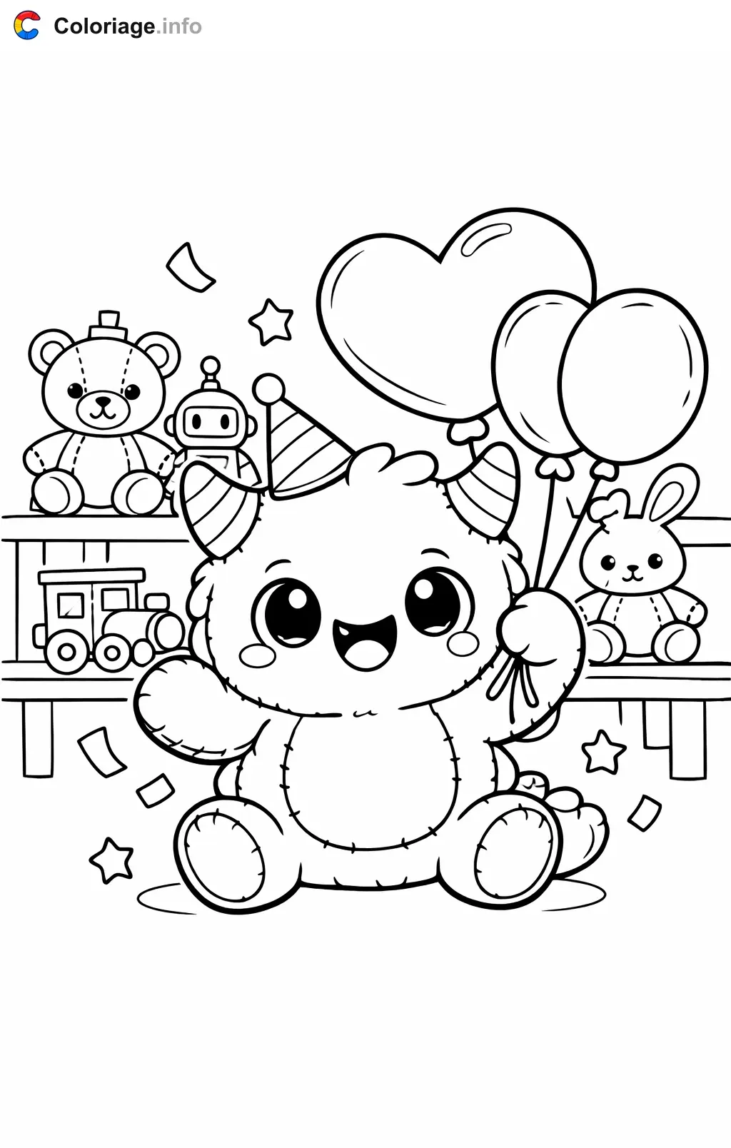 Coloriage Poppy playtime qui fete les jouets termines - Poppy playtime à imprimer