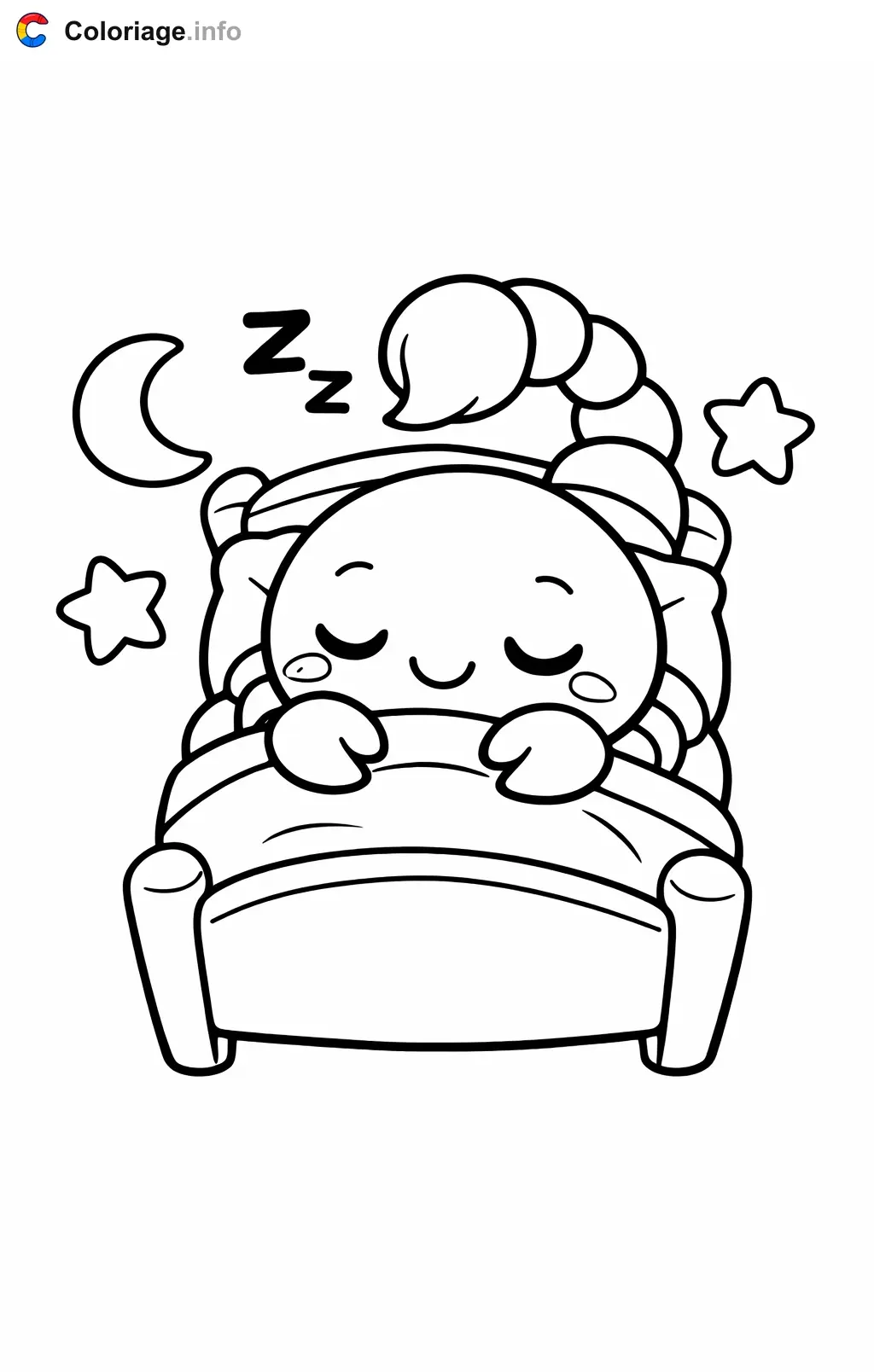 Coloriage Scorpion qui dort dans son lit - Scorpion à imprimer