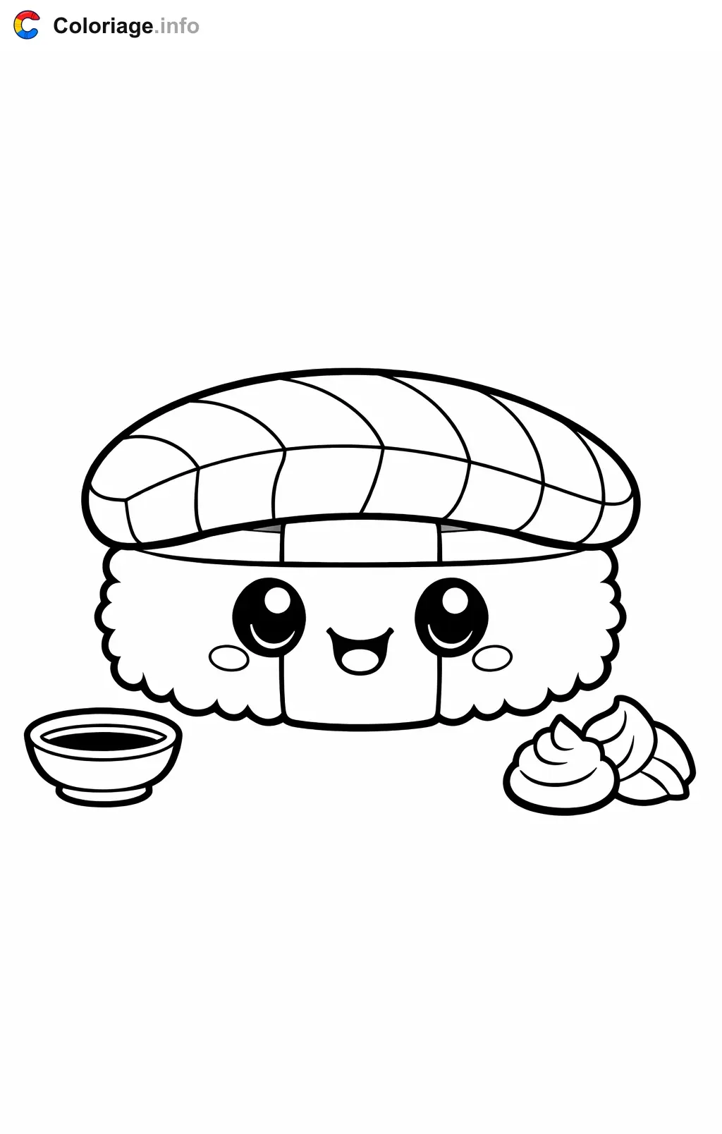 Ausmalbild Klassisches Sushi zum Ausdrucken