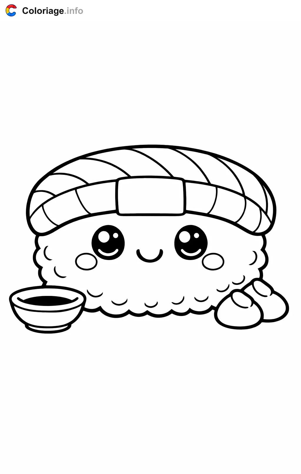 Ausmalbild Großes Sushi zum Ausmalen zum Ausdrucken