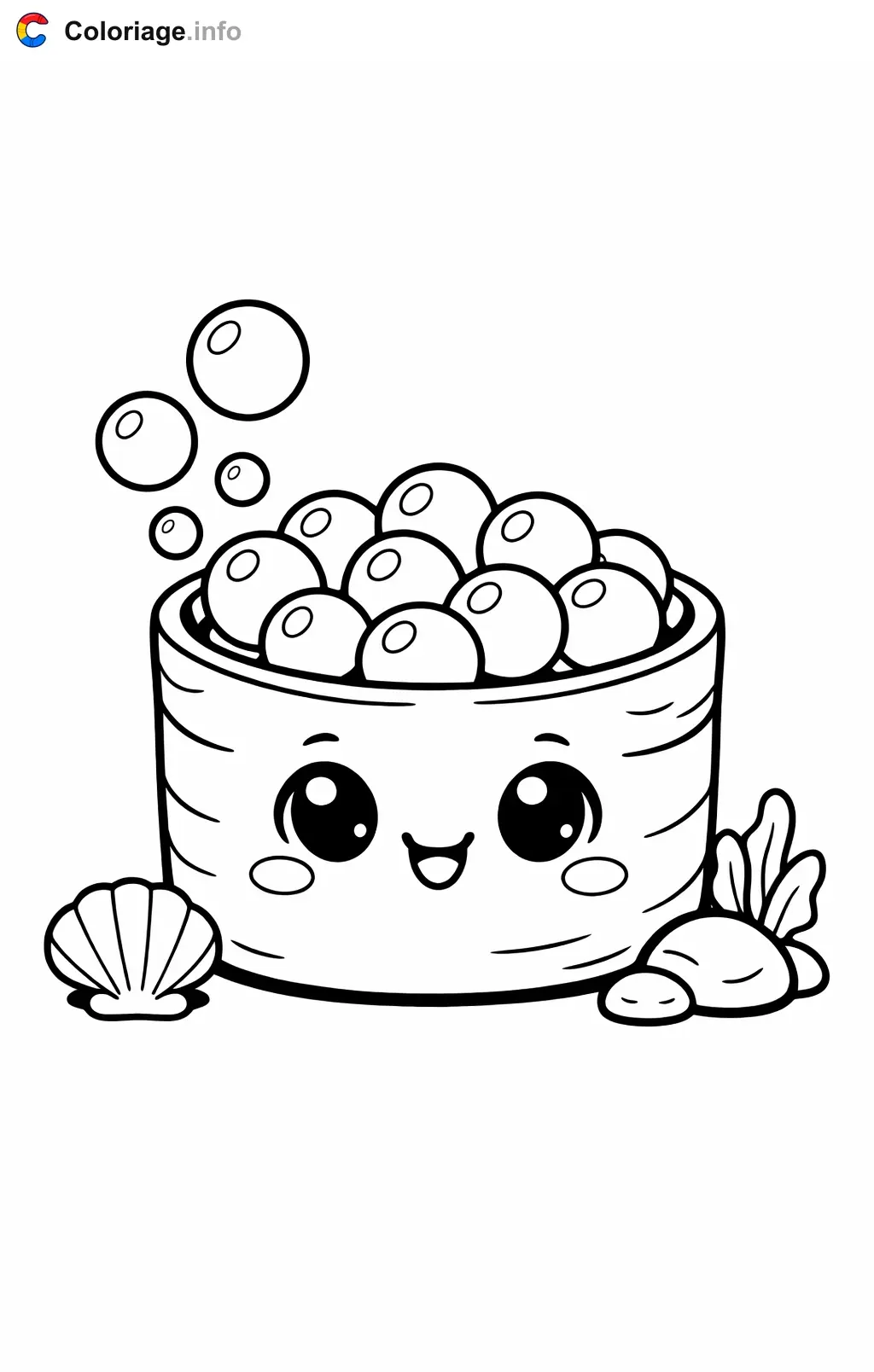 Ausmalbild Gunkan-Sushi unter dem Meer zum Ausdrucken