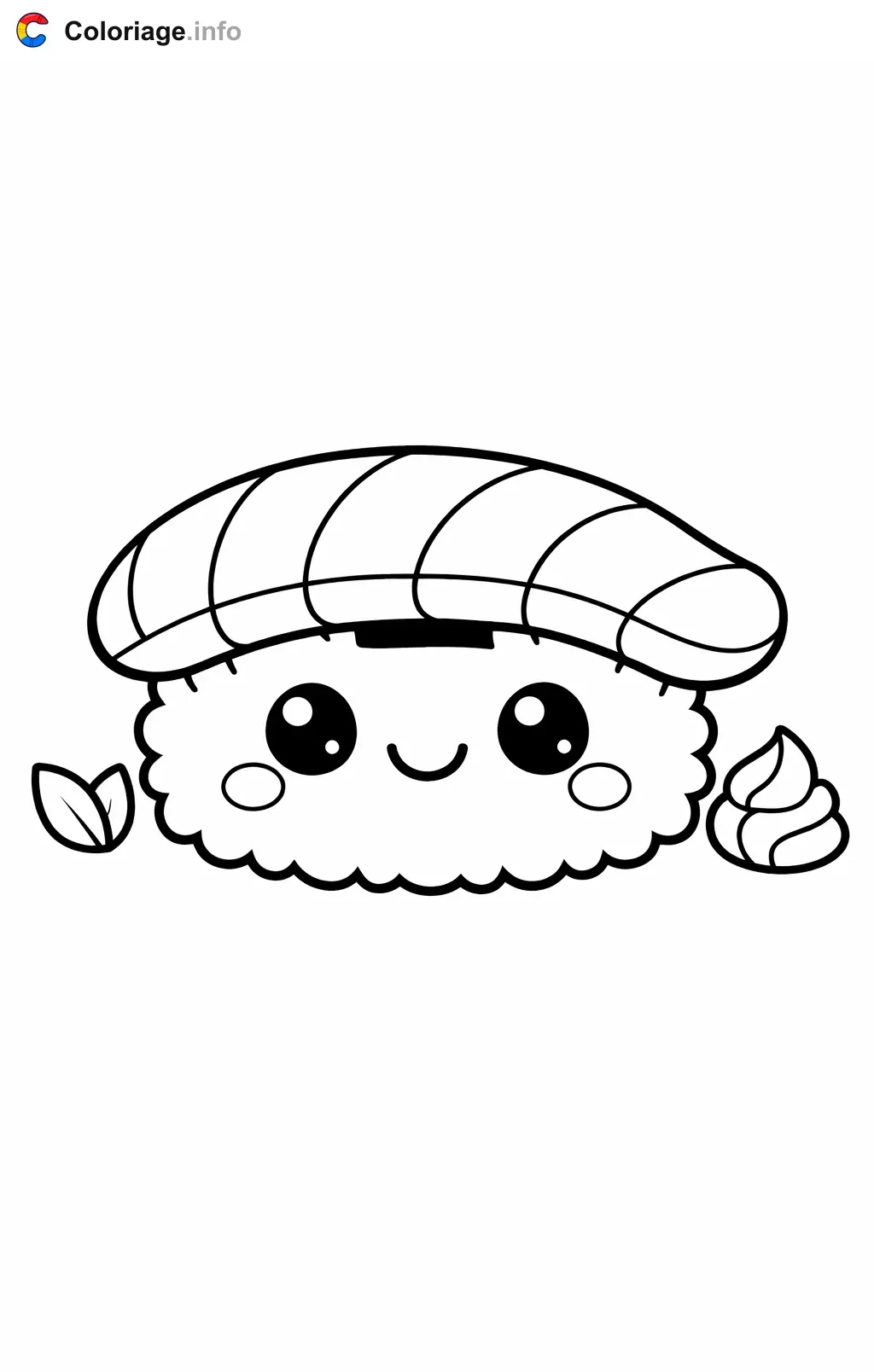 Ausmalbild Einfaches Sushi zum Ausdrucken