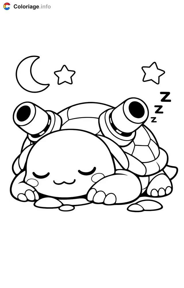 Blastoise Sleeping Under the Stars coloring page to print