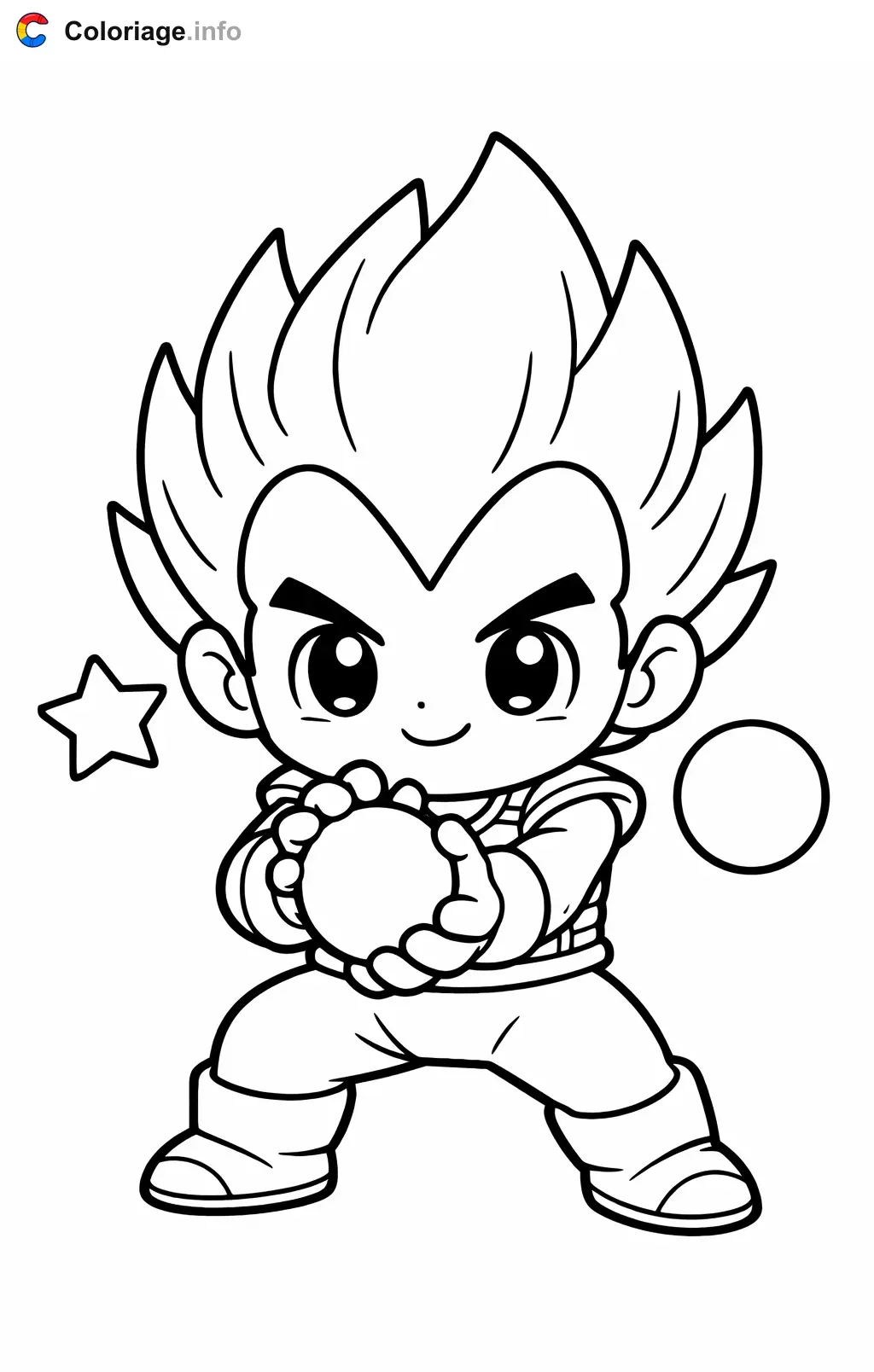 Ausmalbild Vegeta lädt einen Energieangriff auf zum Ausdrucken