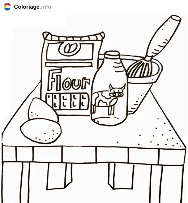 Coloriage Comment préparer des crêpes - Crêpes de la Chandeleur à imprimer