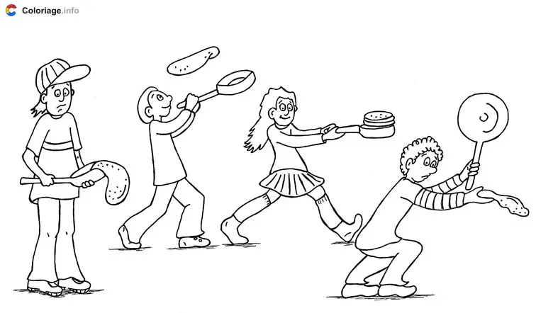 Coloriage Comment retourner une crêpe - Crêpes de la Chandeleur à imprimer