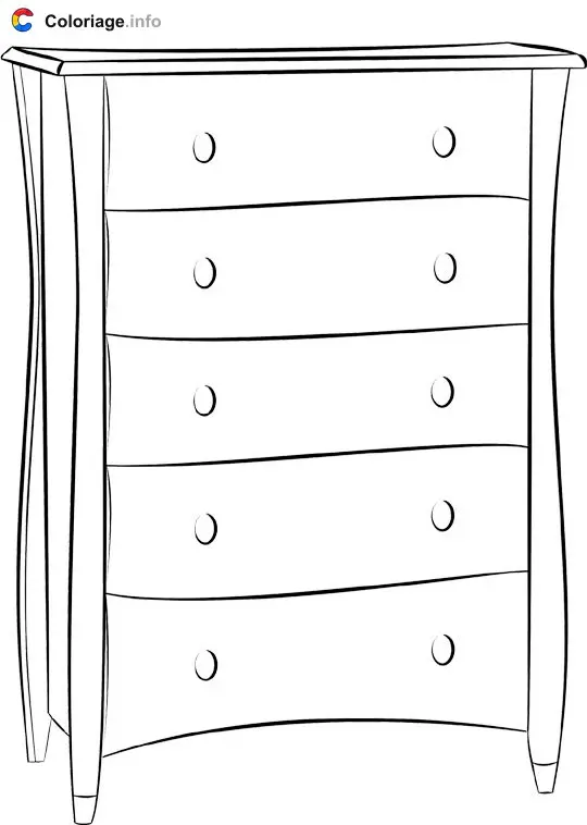 Coloriage Commode - Meubles à imprimer