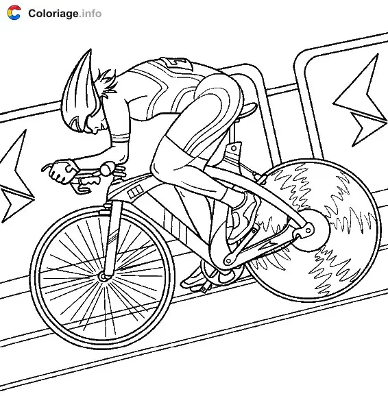 Coloriage Contre la montre de cyclisme - Vélo à imprimer