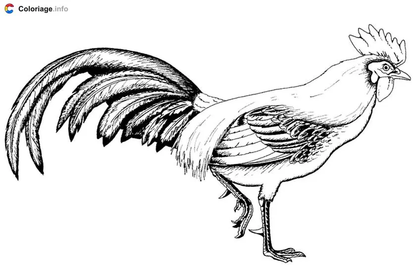 Coloriage Coq - Coq à imprimer