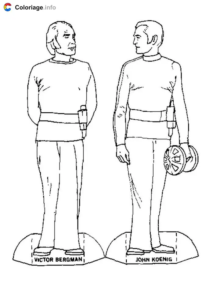 Coloriage Cosmonautes - Espace à imprimer