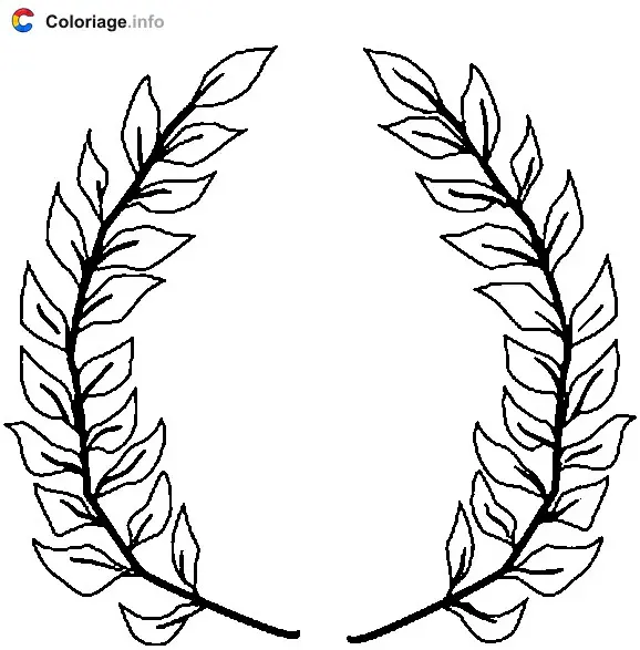 Coloriage Couronne de laurier - Jeux Olympiques à imprimer
