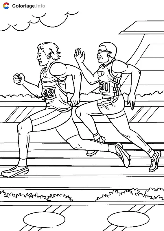 Coloriage Course à pied - Jeux Olympiques à imprimer