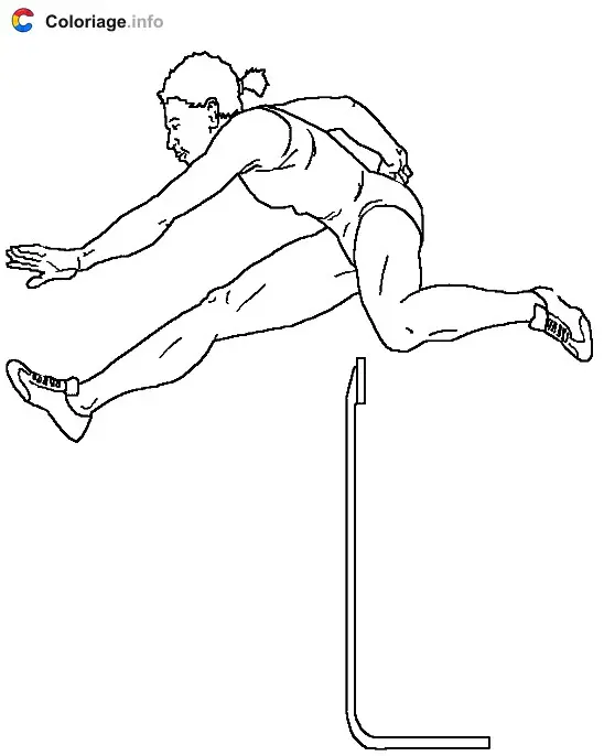 Coloriage Course de haies - Jeux Olympiques à imprimer