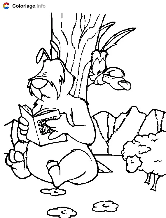 Coloriage Coyote et le chien - Bip Bip et Coyote à imprimer