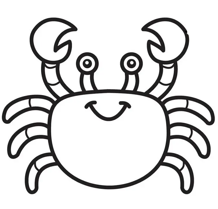 Disegno di Granchio Facile per la Scuola dell'Infanzia da stampare