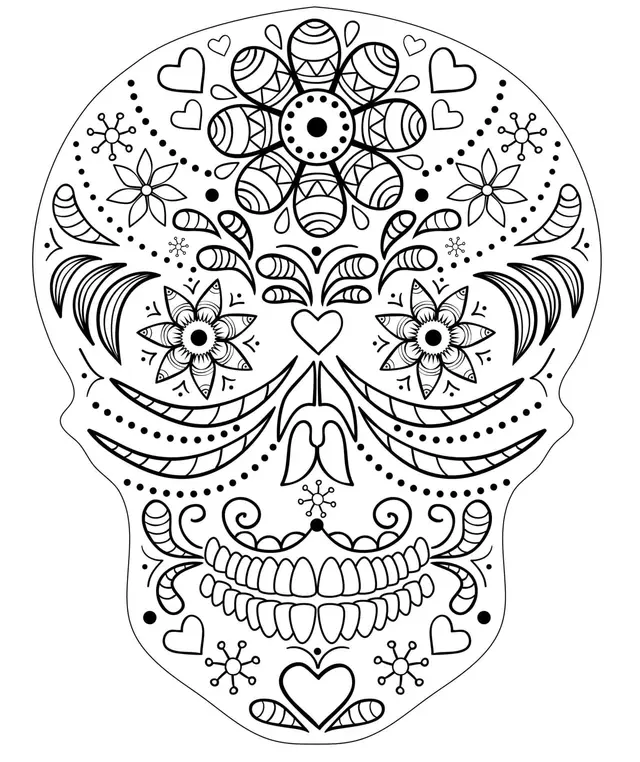 Coloriage Crane Squellette Halloween Mandala - Halloween à imprimer