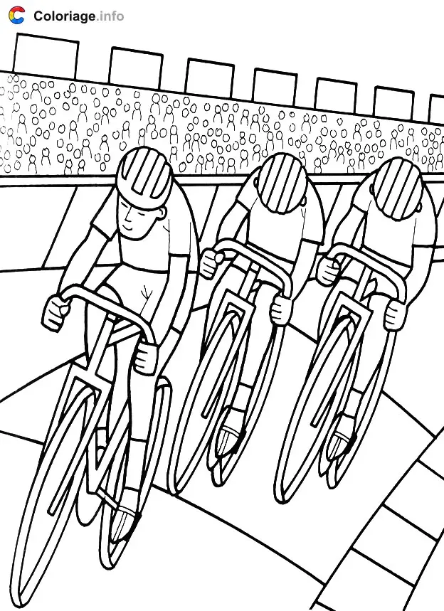 Coloriage Cyclisme sur piste - Vélo à imprimer