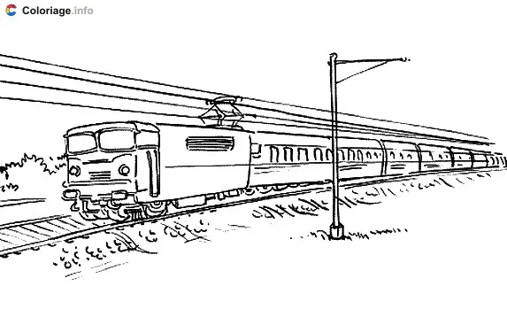 Coloriage D'un train électrique - Train à imprimer