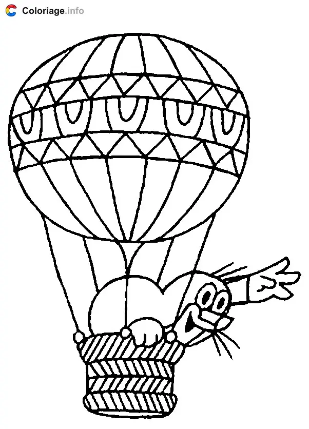 Coloriage D'une montgolfière - Montgolfière à imprimer