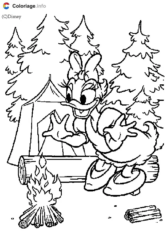 Daisy Goes Camping coloring page to print