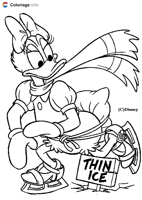 Daisy Ice Skating coloring page to print