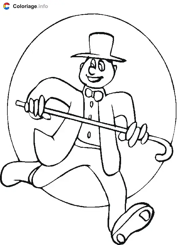 Coloriage Danseur de claquette - Danse à imprimer