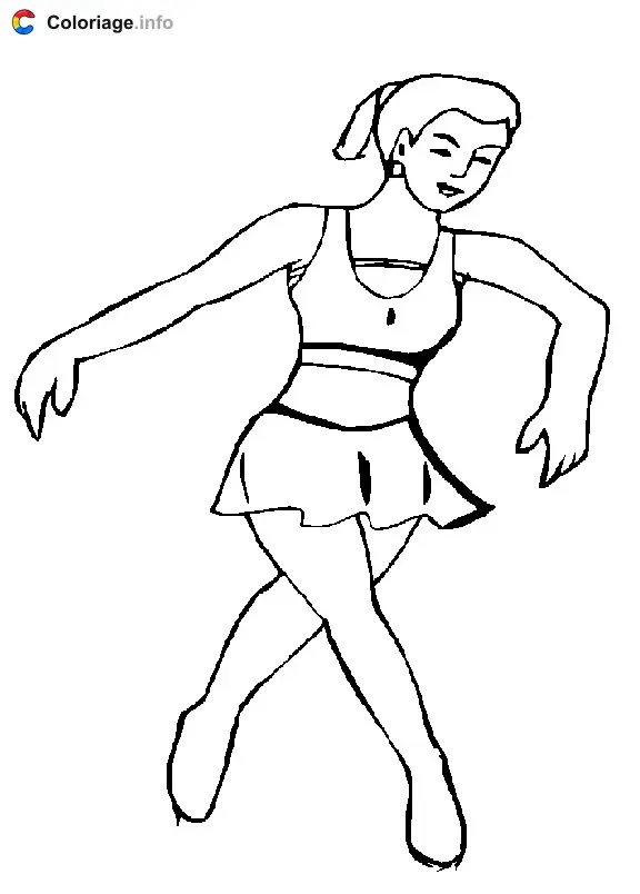 Coloriage Danseuse de ballet - Danse à imprimer