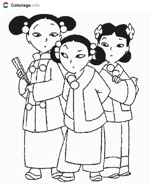 Coloriage Daughters - Sagwa à imprimer