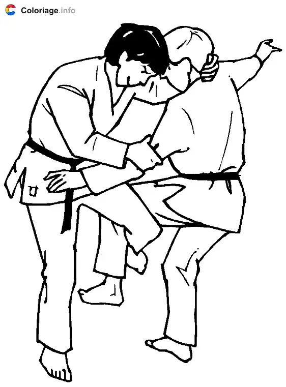 Coloriage De judokas - Judo à imprimer