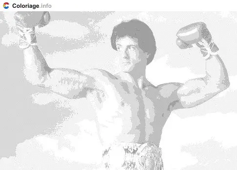 Coloriage De Rocky Balboa - Sylvester Stallone à imprimer