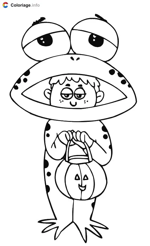 Coloriage Déguisement de grenouille - Grenouille à imprimer