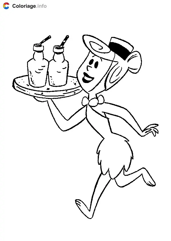 Coloriage Délima en serveuse - Les Pierrafeu à imprimer