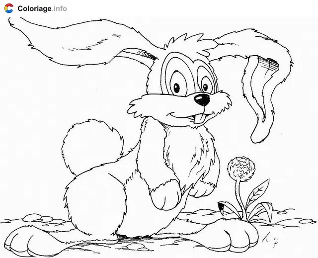 Coloriage Dents de lapin - Lapin à imprimer