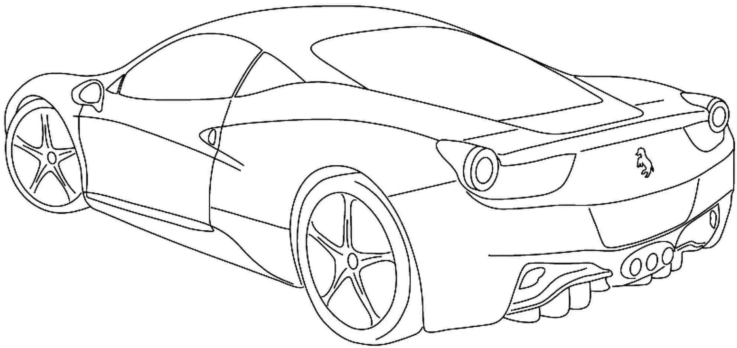 Coloriage Derrière De La Ferrari Turbo Vitesse - Ferrari à imprimer